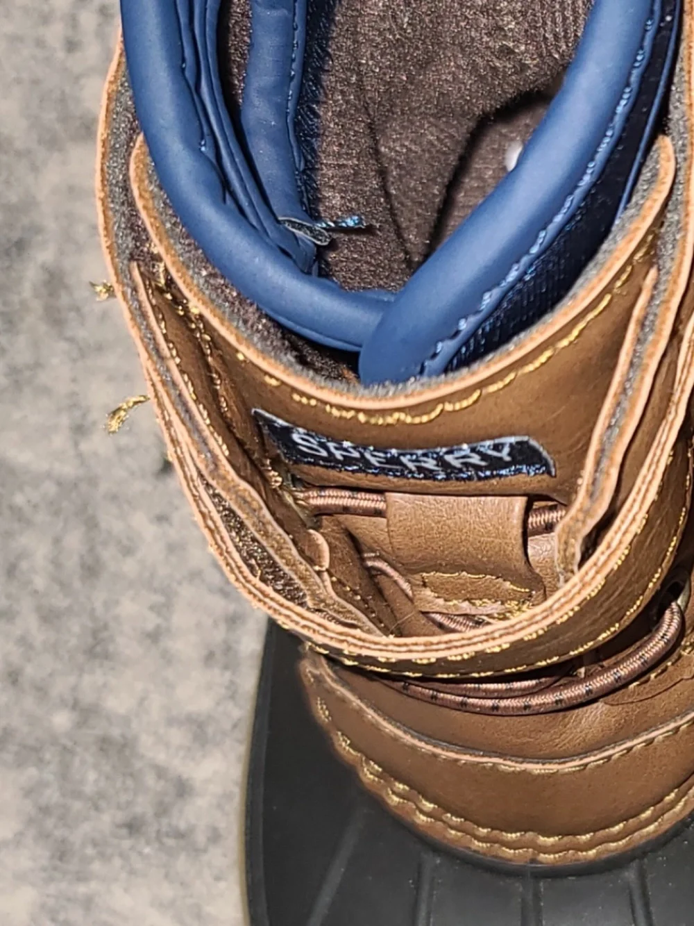 brown and black Sperry children's duck boots size 9M NWOT